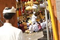 People praying at Tirta Empul Hindu Temple of Bali on Indonesia Royalty Free Stock Photo