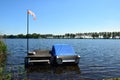 An abandoned boat at a single jetty, somewhere on the Zegerplas