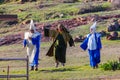 People preparing for the easter Pageant at Wichita Mountains National Wildlife Refuge