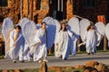 People preparing for the easter Pageant at Wichita Mountains National Wildlife Refuge