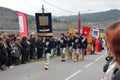 People procession during festival in the Aude