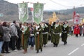 People procession during festival in the Aude