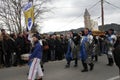 People procession during festival in the Aude