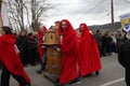 People procession during festival in the Aude