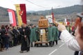 People procession during festival in the Aude