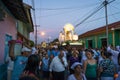 People in a procession in the streets of the city of Leon in Nicaragua during the Easter celebrations