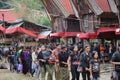 People procession at a traditional funeral ceremony