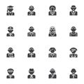 People profession avatars vector icons set