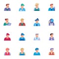 People profession flat icons set Royalty Free Stock Photo