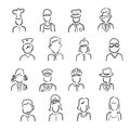 People profession icons cartoon