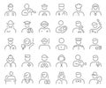 People profession line icons collection. Thin outline icons pack. Vector illustration eps10