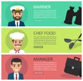 People Professions Fat Vector Web Banners Set