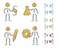 People professions icons scribble Royalty Free Stock Photo