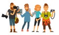 People professions photographer cameraman or journalist , IT manager vector flat isolated set