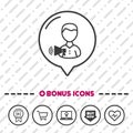 People with Protection Shield icon thin line Bonus Icons. Eps10 Vector