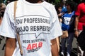 People protest against money cuts in education by President Jair Bolsonaro in the city of Salvador, Bahia Royalty Free Stock Photo