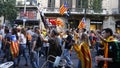 Catalonia protests on first anniversary of spains banned independence referendum side view