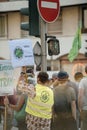 People protesting against air pollution Royalty Free Stock Photo