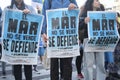 People protesting against offshore oil exploitation in Argentina Royalty Free Stock Photo