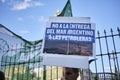 People protesting against offshore oil exploitation in Argentina Royalty Free Stock Photo