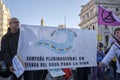 People protesting against offshore oil exploitation, in defense of water