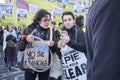 People protesting against seismic exploration for offshore oil exploitation Royalty Free Stock Photo