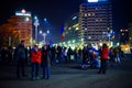 People protesting, Bucharest, Romania Royalty Free Stock Photo