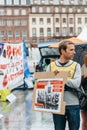 People protesting manifestation die-in against immigration policy and border management Royalty Free Stock Photo