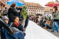 People protesting manifestation die-in against immigration policy and border management Royalty Free Stock Photo