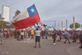 People of Puerto Montt continue to express themselves in favor of dignified life and a constituent assembly. Chilean flag