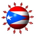 People and Puerto Rico flag sphere