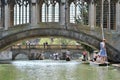 People punting in the river Cam in Cambridge