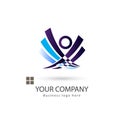 People purple color logo design Royalty Free Stock Photo