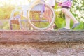 People pushing wheelchair and walking near the damaged road cause of heavy rain and sliding earth Royalty Free Stock Photo