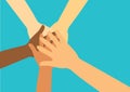 People putting their hands together vector Royalty Free Stock Photo