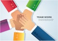 People putting their hands together. vector illustration EPS10 Royalty Free Stock Photo