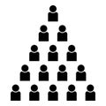 People pyramid icon black color illustration flat style simple image
