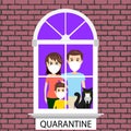 People quarantined at home vector illustration Royalty Free Stock Photo