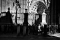 People queing to visit a monument Royalty Free Stock Photo