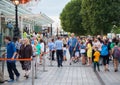 People in queue in front of London eye Royalty Free Stock Photo