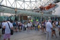 People in queue in front of London eye Royalty Free Stock Photo