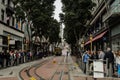 People Queueing at the Powell Street Terminal to Board the Powell-Hyde Cable Car - San Francisco, California Royalty Free Stock Photo