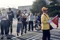 People queues up for bus