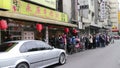 People Queuing up Outside the Door of Yongkang Beef Noodles. HD