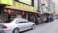 People Queuing up Outside the Door of Yongkang Beef Noodles. HD