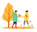 People in raincoats flat color vector faceless character