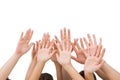 People raising hands in the air Royalty Free Stock Photo