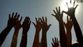 People raising hands, voting for democracy, volunteering campaign, leadership Royalty Free Stock Photo