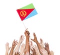 People Reaching For The Flag Of Eritrea