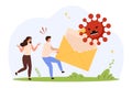 People Reacting to Email Virus Threat Vector Royalty Free Stock Photo